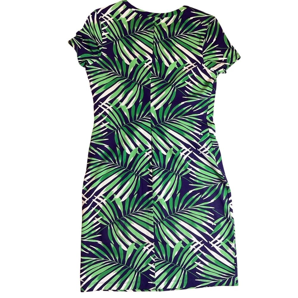 Old Navy Tropical Stretch Dress Blue Green XS Floral Cruise Beach Travel Boho - Picture 2 of 7